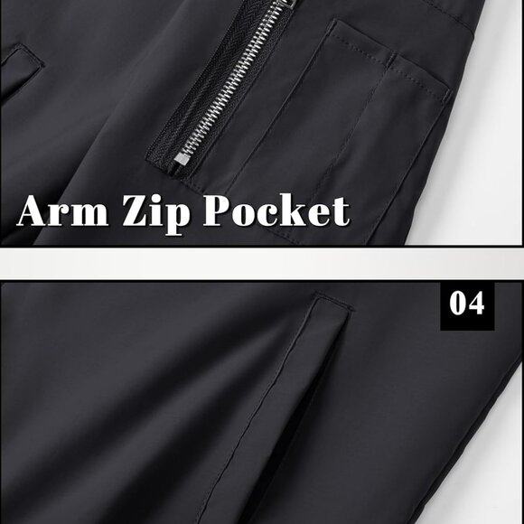 Men's Lightweight Casual Bomber Jacket - Breathable Windbreaker for Spring/Fall - Picture 6 of 7